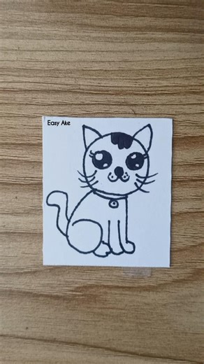 Mini #cat drawing step by step with number 61 | #easy cat drawing for beginners #EasyAke