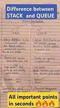 Difference between stack and queue|what is stack and queue#datastructure#dsa#shorts#cse
