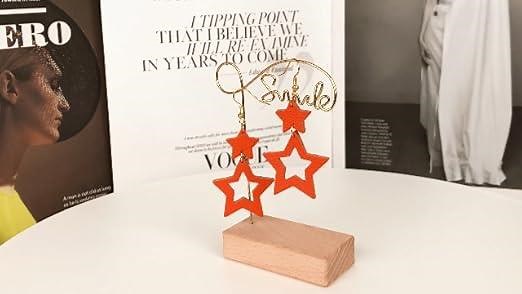 Leather Star Earrings Dangle for Women