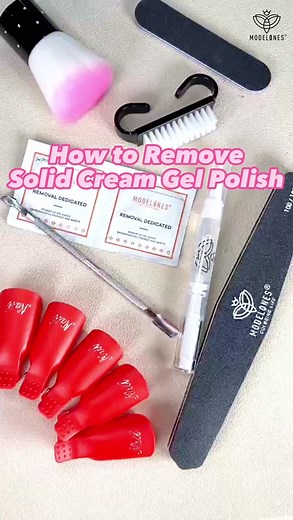 How to remove solid cream gel polish💖Modelones nail tutorial for beginners 💅🥰 #modelones #modelonescolorcube #nailathome #nailinspo2023 #nailremoval #nailremover