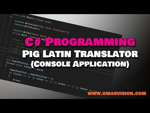 Pig Latin Translator (C# Programming Console Application)