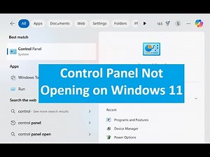 Control Panel Not Opening on Windows 11