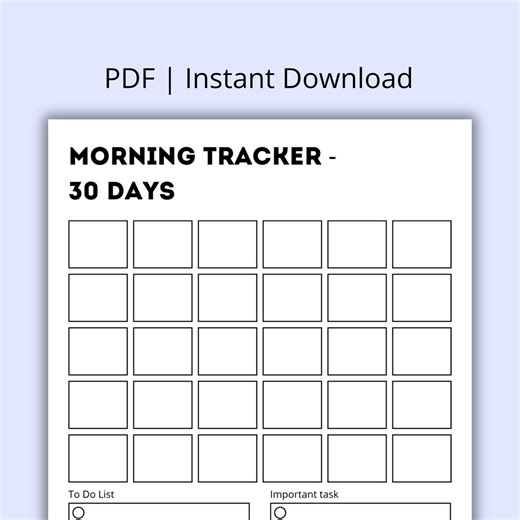 30 Day Morning Planner | Daily Routine Checklist A4 PDF - Etsy New Zealand