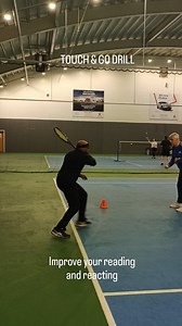 Use a random pattern of feeding. Ask the player to touch the cone in between shots and quickly set ready for either forehand or backhand. This drill also improves the speed of grip changes. #onemoreball #tennisdrills #tennisplayer #tennisvideo #tenniscoaching | Tennis