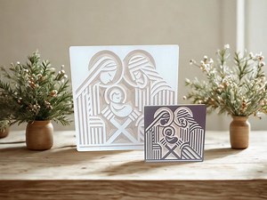 Modern Wood Nativity Scene: Artisan Birch Holy Family Decor - Etsy