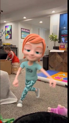 Cartoon Adley tumbling TRiCKS!! Gymnastics mat sesh in basement playground..