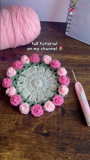 tutorial out now! 🌸 | crochet flower coaster bouquet beginner