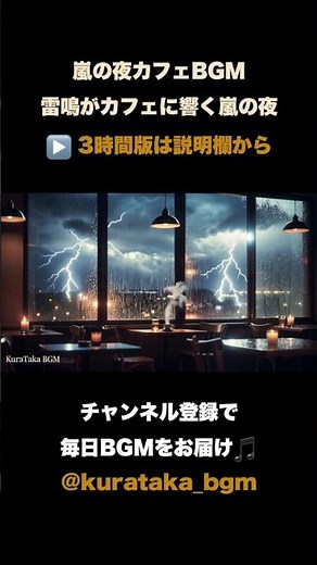 嵐の夜カフェBGM🌩️雷鳴とピアノ 作業・集中用 Stormy Night Cafe Piano #Shorts