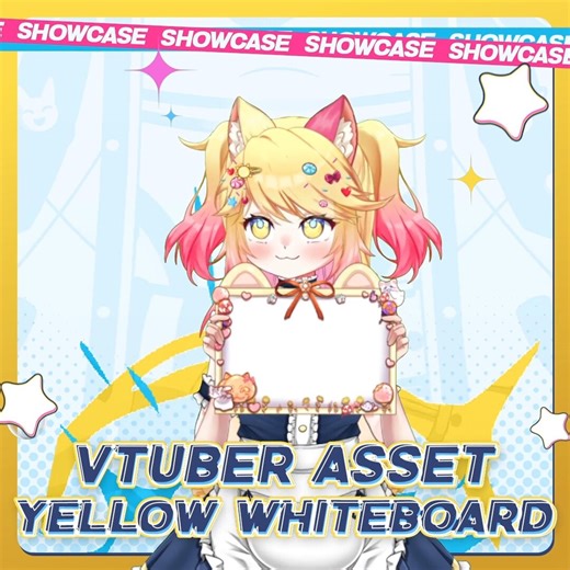 Live2d Vtuber Hand Asset : Yellow Whiteboard – Cute Anime Style - Etsy