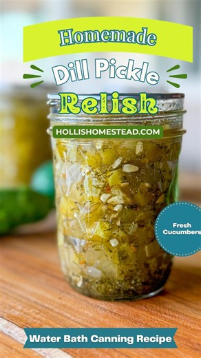 Canning Dill Pickle Relish #garden #cucumbers #relish #canning