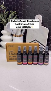 3 hacks to refresh your kitchen using @mask_co Air Fresheners ✨ 1. You can spray them on surfaces such as faux flowers & plants or oven mitts & tea towels! 2. Spray Air Freshener on a cotton pad & place it at the bottom of your bin to rid odours 3. Spray another cotton pad & place it in your drawers to keep musky smells at bay Definitely give these a go if you want to refresh your kitchen 🥰 🎥 by @taylahjaynee #ilovemaskco | Mask Co.
