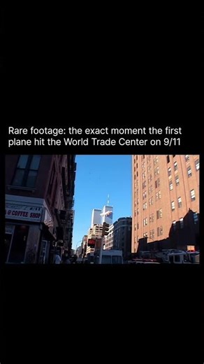 The exact moment when the first plane hit the World Trade Center on 9/11
