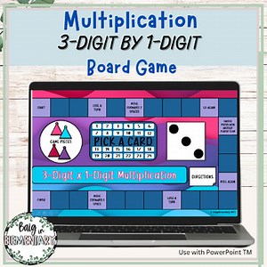 3 digit by 1 digit Multiplication Board Game
