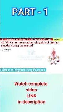 Endocrine Glands mcqs short 2 | oxytocin | cortisol | estrogen | biology