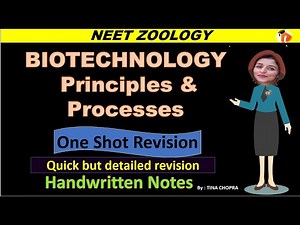 Biotechnology -Principles & Processes -One Shot | NEET Biology | Class 12 || Tina Ma'am