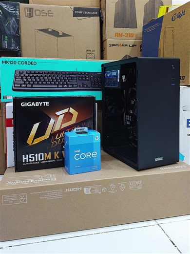 Butuh PC untuk pekerjaan Admin, management gudang atau PC kasir? Segera beli di Cakrawala Computer! Bisa di beli PC only atau fullset dengan monitor dan keyboard mouse. Tersedia paket dan spek untuk semua budget dan keperluan. Paket di video: - Intel Core i3-10100 - Motherboard Gigabyte H510MK - RAM DDR4 8GB - SSD NVMe 256GB - Casing PC Enlight - Logitech MK120 Keyboard Mouse Combo - Monitor Samung 24inch - HIKVision UPS #rakitpcmurah #pc #kantoran #fyp