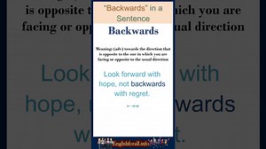 Backwards meaning Backwards in a Sentence Most common words in English shorts