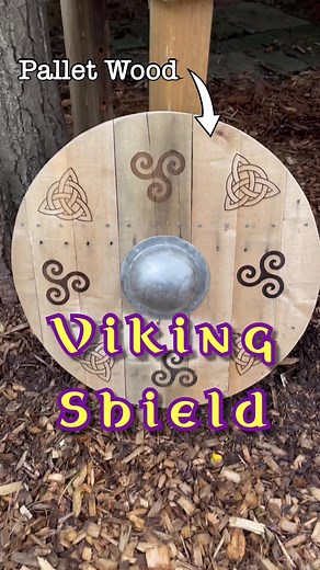 Making a Viking Shield out of Pallet Wood #laserengraving #woodworking #3dprinting #medieval