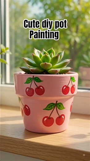 DIY Hand Painted Flower Pots | Easy Pot Painting Ideas 🐝🍒