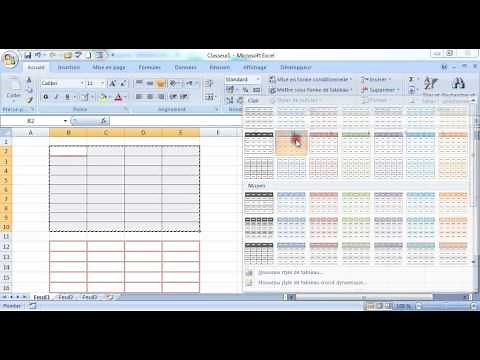 COMMENTS CREER UN TABLEAU SUR EXCEL