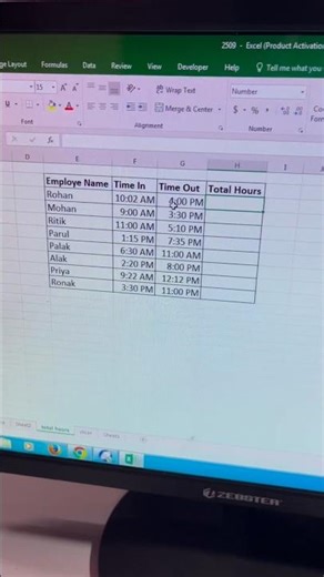 hours calculation in excel #shorts #shortsfeed #youtubeshorts #youtube