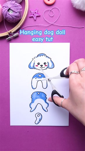 Hanging DOG DIY paper doll MUST TRY 💗 app: Simply Draw