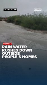 🌧️Video shows water rushing down outside people's homes in La Union. 📷: Luis Parga. Send us your weather video and photos: https://kfoxtv.com/chimein #NMWeather #NewMexicoWeather | KFOX-TV