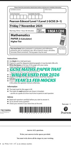 GCSE Maths Papers for 2026 Mock Exams