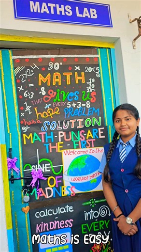Maths Lab Door Design 🔥 | Maths Class Decoration Ideas #ytshorts #shorts #fun