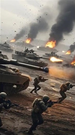 Epic Battlefield War Scene | Tanks, Helicopters & Soldiers in Intense Combat ⚔️🔥#WarScene