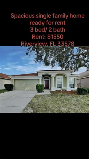 🏡 For Rent | Riverview, FL 33624 Well-maintained 3-bedroom, 2-bathroom home offering 1,525 sq ft of comfortable living space in the Riverview 33624 area. This residence features a functional layout with spacious living and dining areas, abundant natural light, and well-sized bedrooms ideal for everyday living. Enjoy the added convenience of a private garage, providing secure parking and additional storage. Conveniently located near shopping, dining, schools, and major highways, this home offers