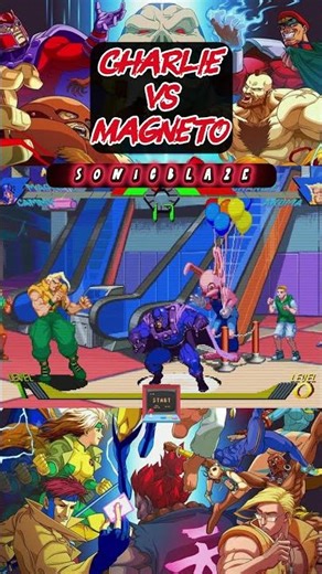 CHARLIE destroys MAGNETO in X-Men vs Street Fighter 👓🧲