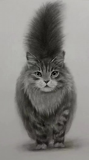 Cute Maine Coon Drawing: Adorable Cat Sketch