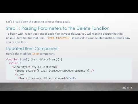 How to Delete Data from State and Update a FlatList in React Native