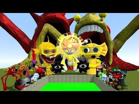 SPRUNKI DESTROY MR SUN MOON TREE FUN COMPUTER ALL PHASE SPARTAN KICKING in TOXIC HOLE - GMOD