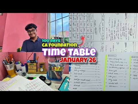 ✅100 days timetable for January 26 ca Foundation ||ca Foundation ||