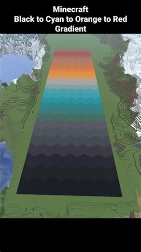Minecraft Black to Cyan to Orange to Red Gradient