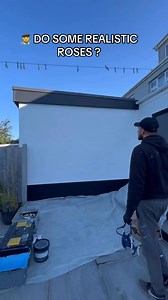 Painting a Garden Wall with a Realistic Mural, Featuring Roses, Robins and Butterflies. #muralart #mural #muralartist #gardenwall #garden #nature | The Mural Company