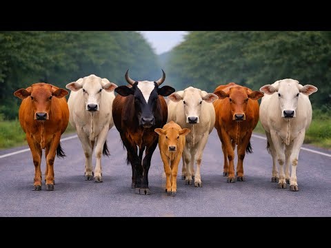 Mengiring Sapi Lembu Menuju Ke Kandang Peternakan Hewan Ternak sapi - Suara sapi moo