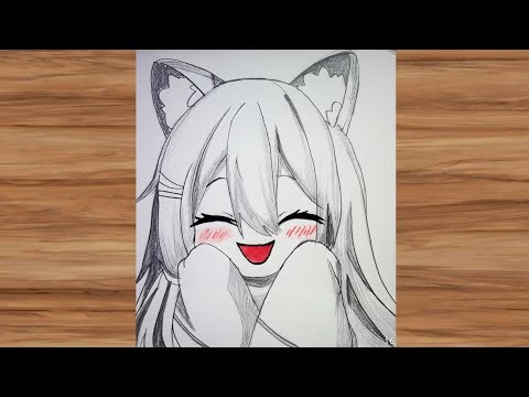How to Draw a Cute Anime Cat Girl Step by Step 🐱✨ | Easy Pencil Drawing Tutorial