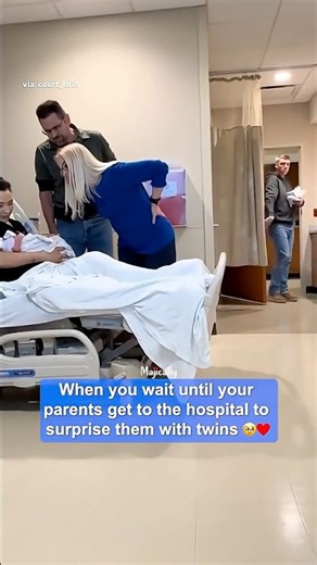 Surprising my parents with twins at the hospital! 👶👶 #twins #surprise #family