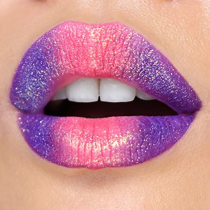 A stellar pout that is not afraid to stand out! 💋 Achieve the POP perfect effects by following below steps: Step 1: Apply OMG Violet Permanent Pout to the left & right side of the lips, lightly blending towards the center. Step 2: Apply Power Pink Permanent Pout to the center of lips and blend into OMG Violet. Step 3: Pat on a light layer of Cosmic Confetti Flashadow onto lips. Step 4: Smooth Clear Ice Plump Pout onto lips for an amplified shine effect. | POPbeauty