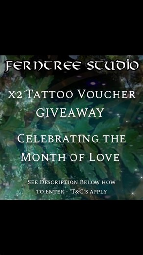 Ferntree Studio / Cosmic Ink on Instagram: "Only a few days left for our ✨ TATTOO GIVEAWAY ✨ 🌿 Ferntree Studio 🌿 is gifting two tattoo vouchers to celebrate the 💖 Month of Love 💖 leading into Valentine’s Day 💖✨🌿✨💖 This giveaway is about sharing the love — with lovers, friends, families, parents, children*, colleagues, and community. Love comes in so many different forms, and we wish celebrate them all 💞 😊✨💖🌿💖✨😊 🌠 TWO TATTOO VOUCHER PRIZES 🌌 ✨ $600 Tattoo Voucher with Trista / Elfi