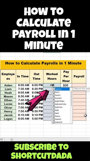 How to Payroll Calculation in 1 Minute- Excel Amazing Trick #Excel #ExcelTips #hr #payroll For more, pls visit to the channel: https://www.youtube.com/@ShortCutDada | Dada ShortCut
