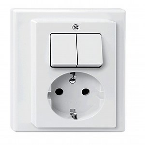 GAMMA | Merten System-M contactdoos met serieschakelaar wit kopen? | Schakelaars