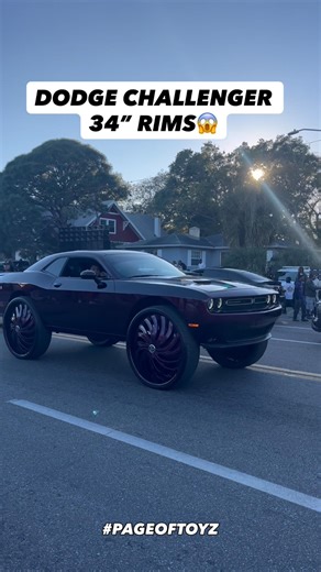 Dodge challenger with 34” rims #mopar #dodgechallenger #bigrims #pageoftoyz #news #stpetefl