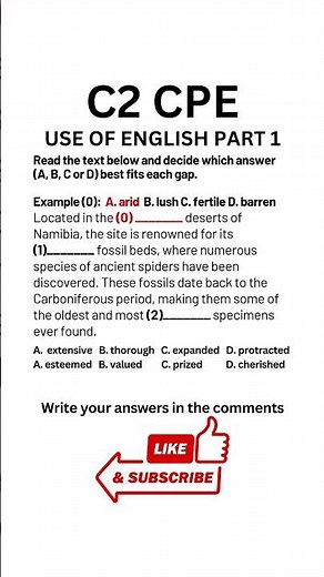 C2 Certificate Proficiency English (CPE) Use of English Part 1 with Answers 05.2025 #cpe #cpeexam
