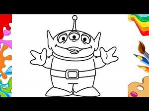 How to Draw Toy Story Green Aliens 👽 | Easy Disney Alien Drawing & Coloring for Kids