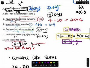 7th Grade Math - Algebraic Expressions