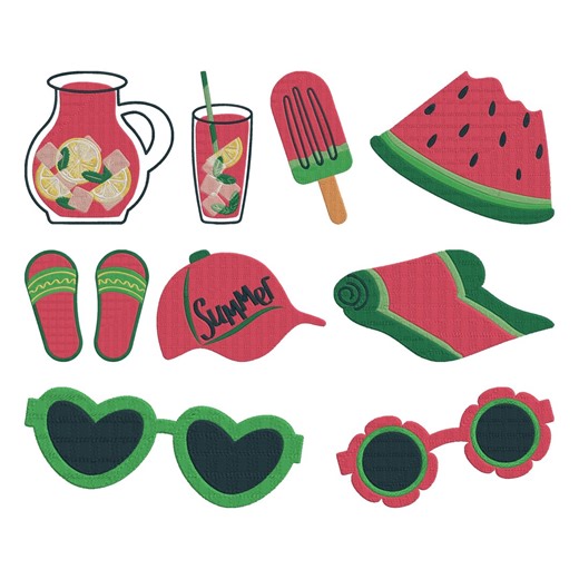 Summer Watermelon Embroidery Design, Watermelon Summer Lemonade Popsicle Beach Machine Embroidery File, 9 Design, 9 Size, Instant Download - Etsy